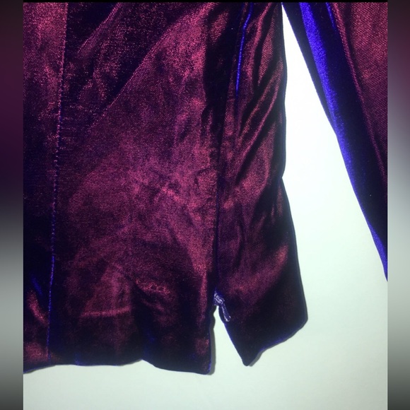 Vintage Y2K Dana Buchman Iridescent Velvet Crop Top Sz 8 - Picture 2 of 6